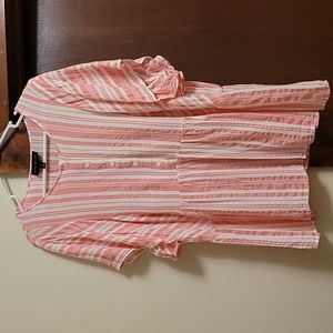 Lane Bryant Size 22 Pink/White Striped Peplum